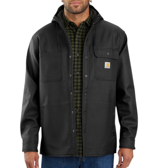 Carhartt Other - Carhartt Rain Defender Relaxed Fit Heavyweight Hooded Shirt Jacket 2XL Navy Blue